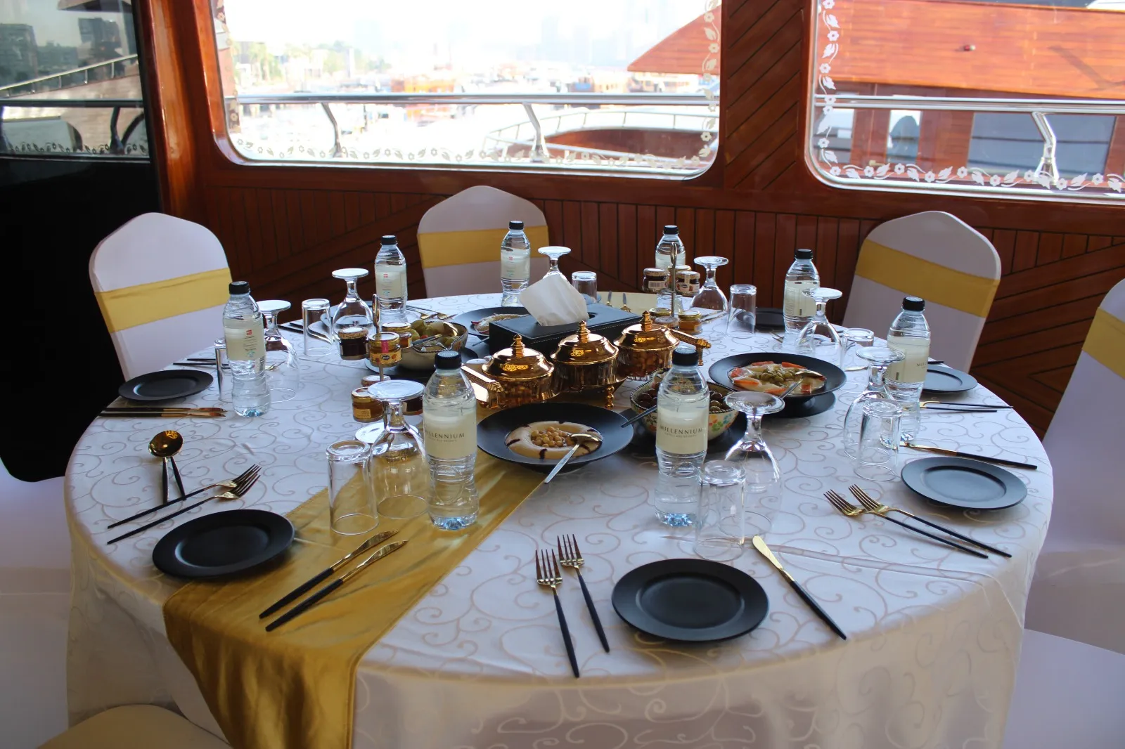 Premium Marina Cruise Dining Setup